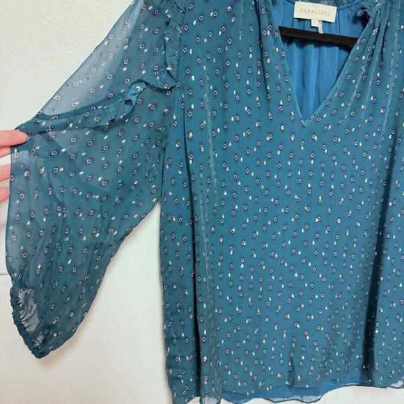 Caballero Gracie Lurex Chiffon Blouse Top - Picture 4 of 7